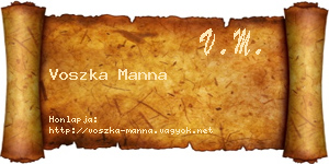 Voszka Manna névjegykártya